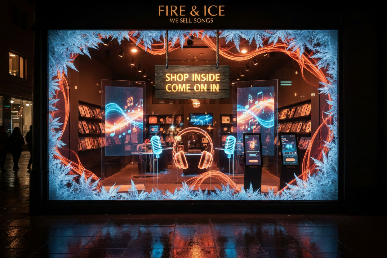 Fire & Ice Hanging Sign