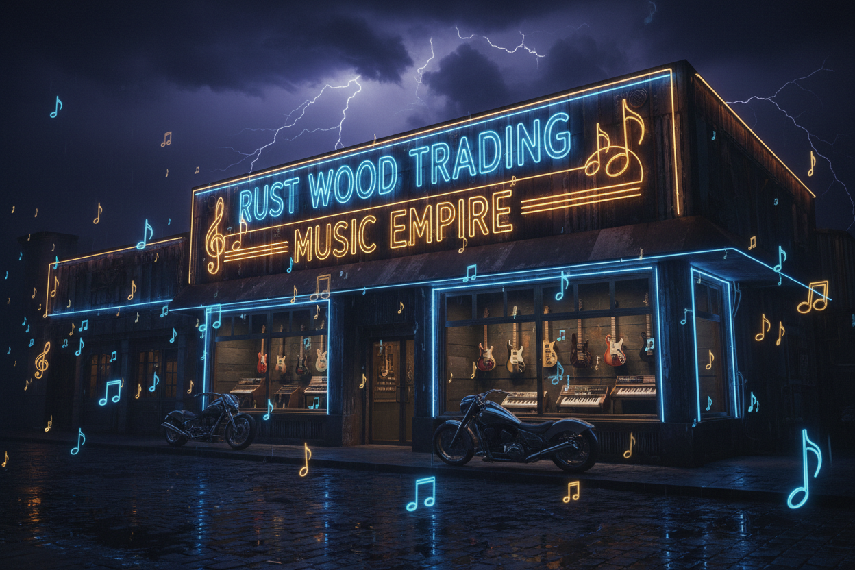 Rust Wood Trading Music Empire Banner